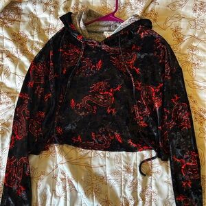 Dragon Black and Red Patterned Jacket